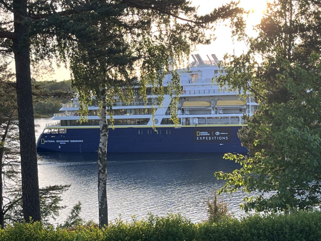 National Geographic Endurance in Stockholm: Practicing What They Preach The National Geographic cruise ship Endurance on it's way through the Stockholm Archipelago passing by the island Yxlan as seen from PJ's summer house